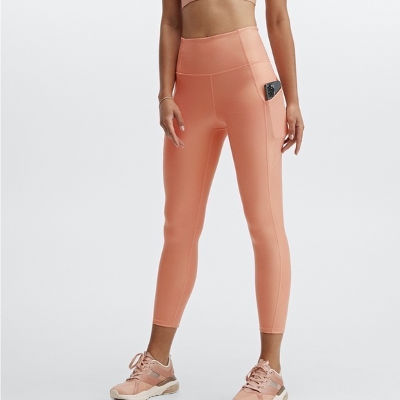 Fabletics Women’s Leggings Orange Size 2X PureLuxe High-Waisted Iridescent 7/8 - Picture 1 of 9